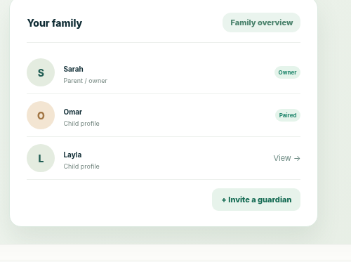 Step 1: Set up your family